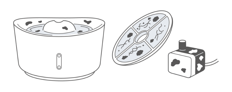 水換えは夏期は毎日、夏場以外は1〜2日を目安に交換してください。